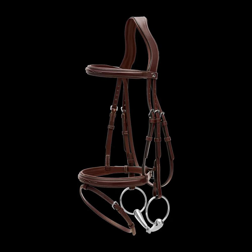 Flash Noseband Bridle US, Brown